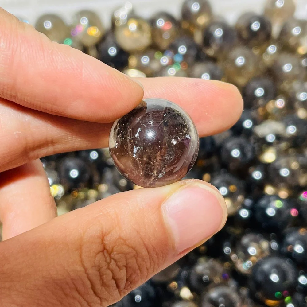 Rainbow Clear Smoky Quartz Spheres Ball Wholesale - Image 3