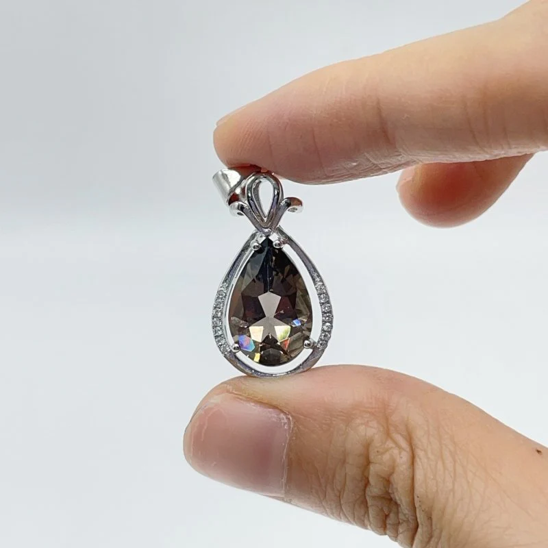 Smoky Quartz Teardrop Cut Faceted Pendant Wholesale #1 - Image 3