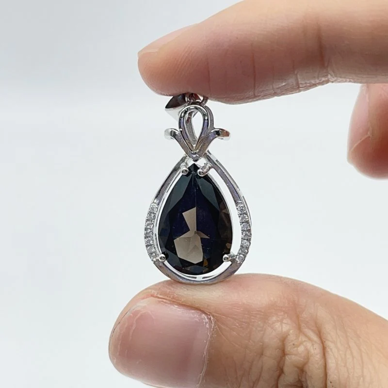 Smoky Quartz Teardrop Cut Faceted Pendant Wholesale #1 - Image 4