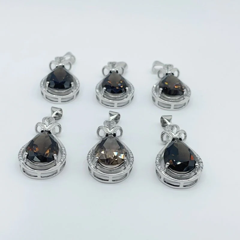 Smoky Quartz Teardrop Cut Faceted Pendant Wholesale #1 - Image 5