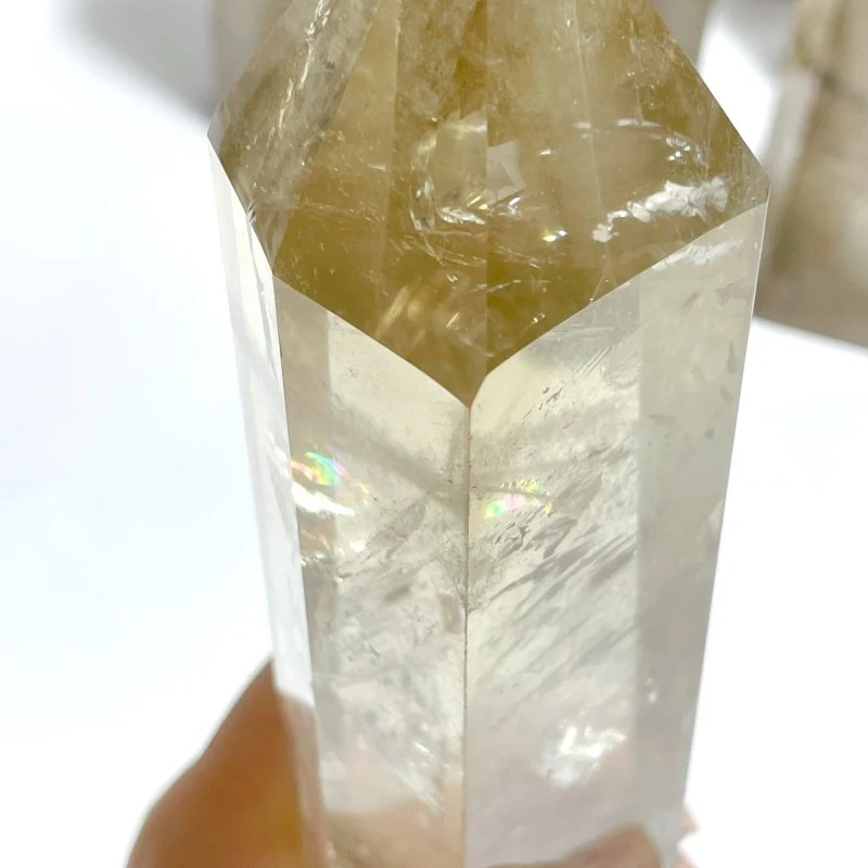 6 Pieces Tall Smoky Quartz Tower Point With Rainbow - Image 5