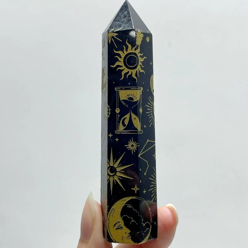 Snake And Sun Laser Printing Obsidian Tower Points Wholesale - Image 5