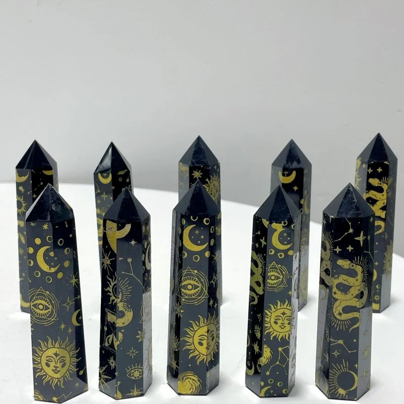Snake And Sun Laser Printing Obsidian Tower Points Wholesale - Image 6