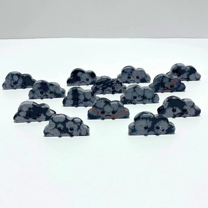 3 Expressions Mixed Snowflake Obsidian Clouds Carving Wholesale