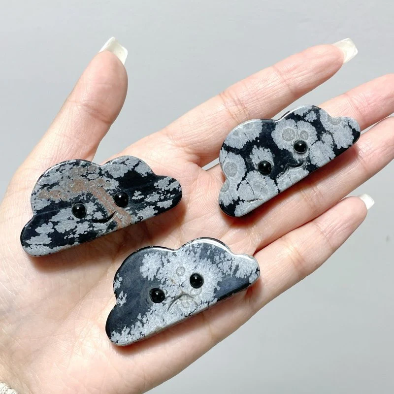 3 Expressions Mixed Snowflake Obsidian Clouds Carving Wholesale - Image 6