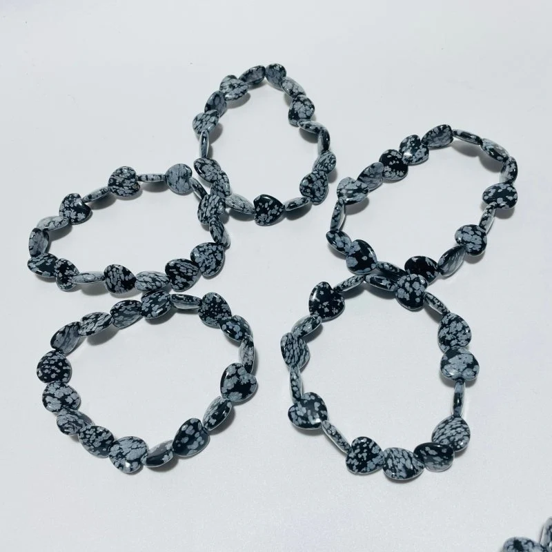 Snowflake Obsidian Heart Bracelet Wholesale - Image 3
