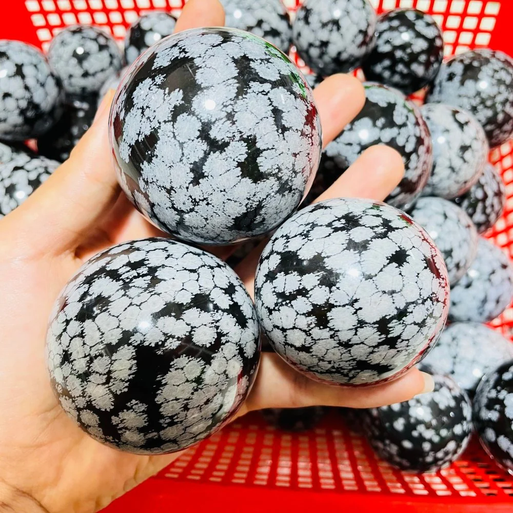 High Quality Snowflake Obsidian Sphere Ball Wholesale - Image 4