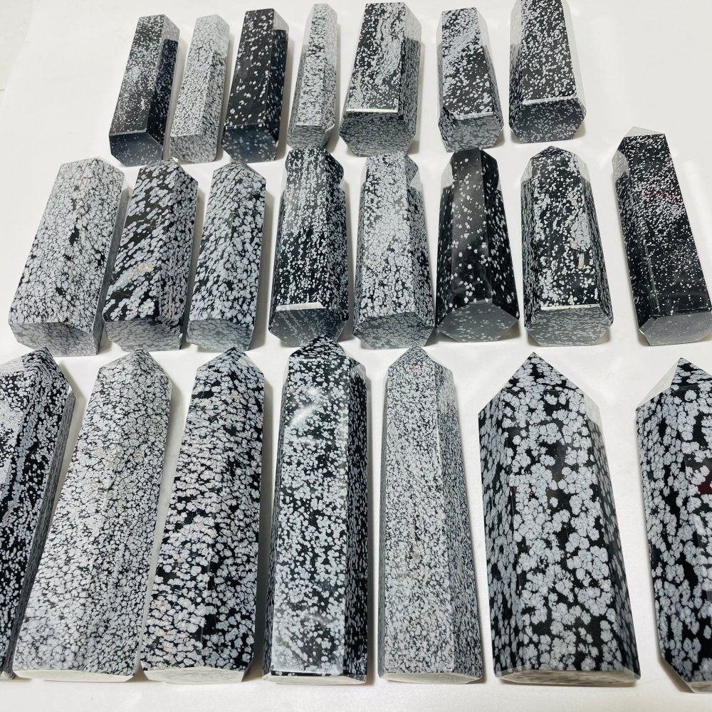 22 Pieces Large Snowflake Obsidian Tower Points - Image 2