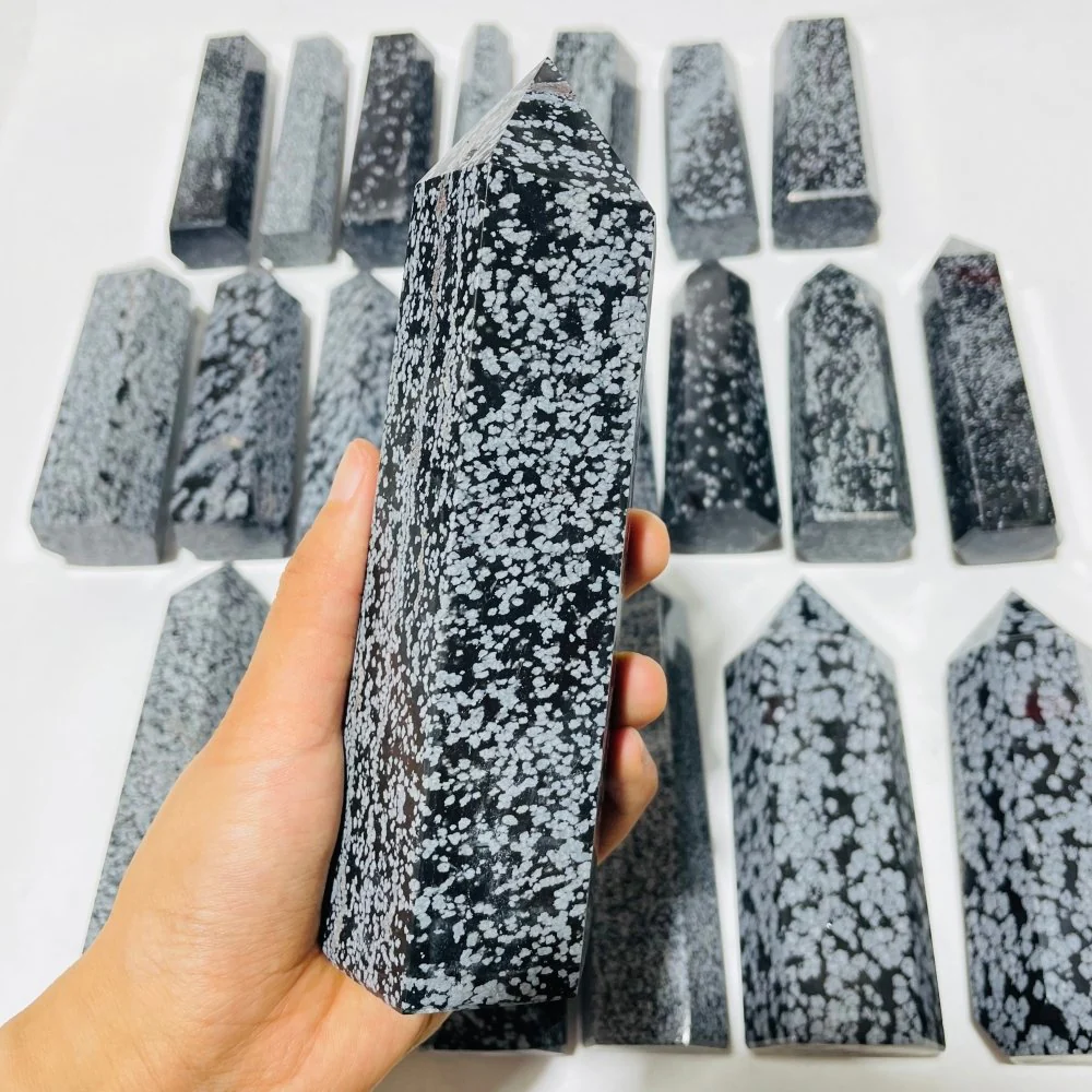 22 Pieces Large Snowflake Obsidian Tower Points - Image 3