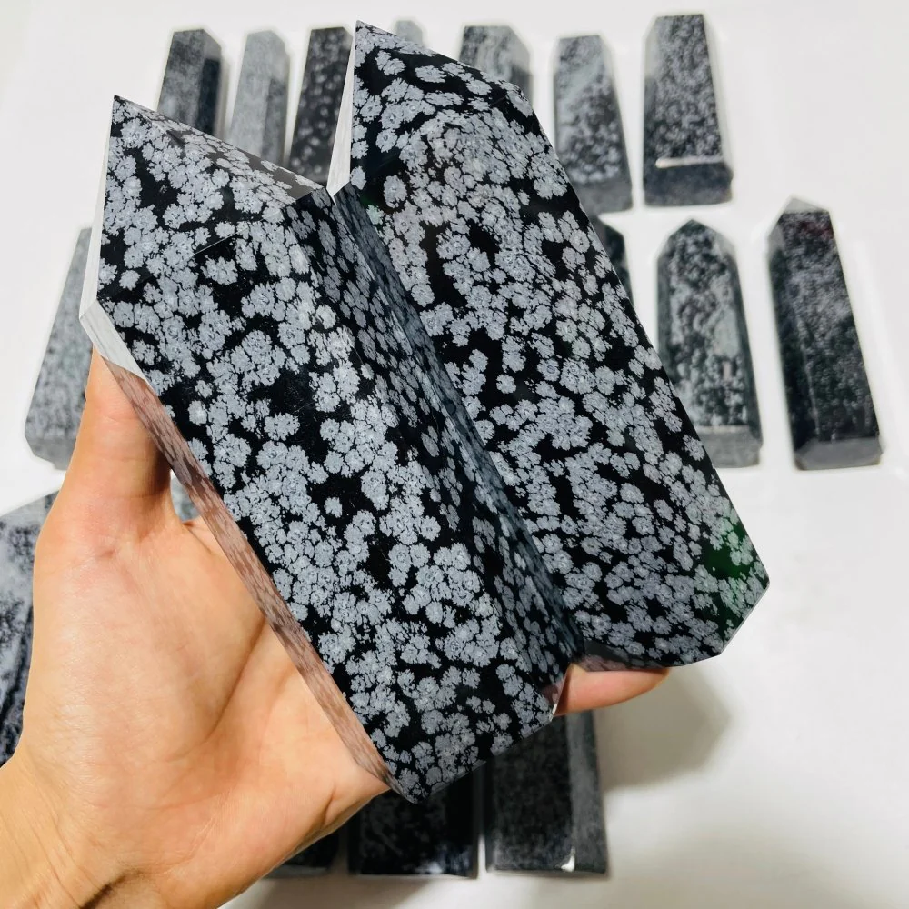22 Pieces Large Snowflake Obsidian Tower Points - Image 4