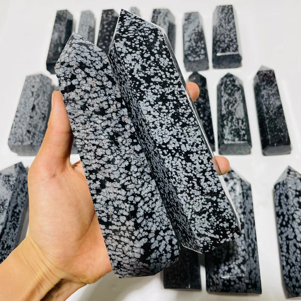 22 Pieces Large Snowflake Obsidian Tower Points - Image 5