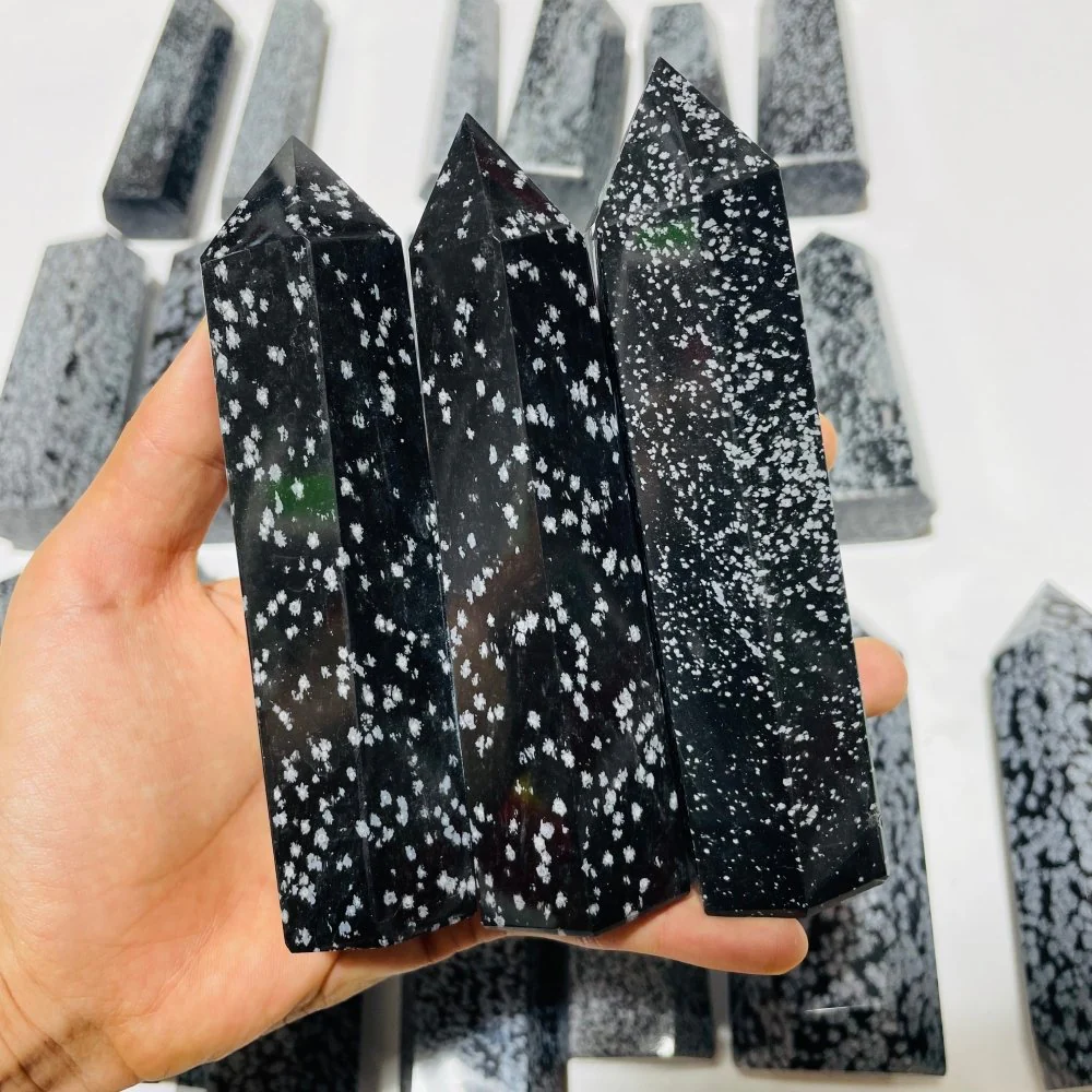 22 Pieces Large Snowflake Obsidian Tower Points - Image 6