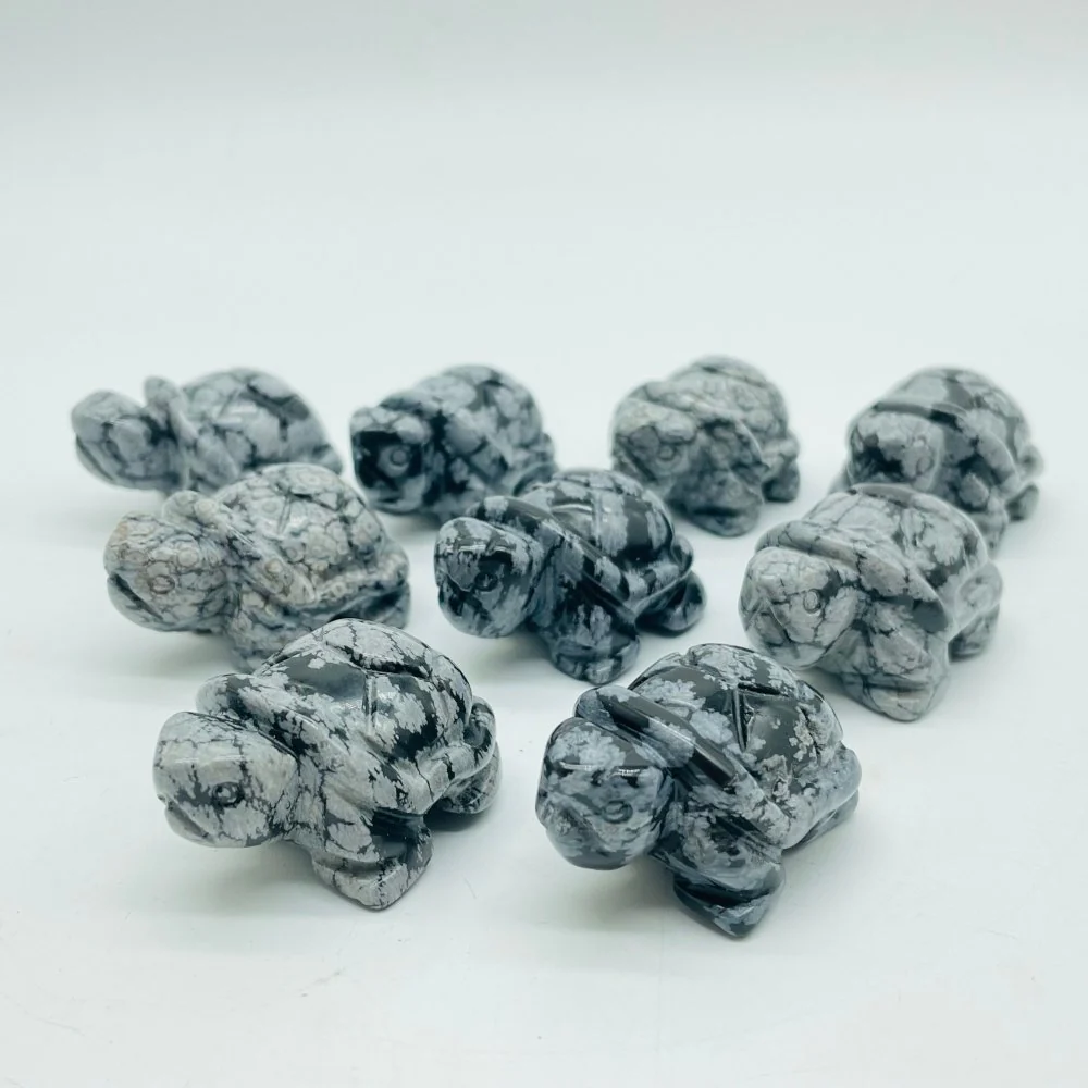 Snowflake Obsidian Turtle Carving Wholesale - Image 2