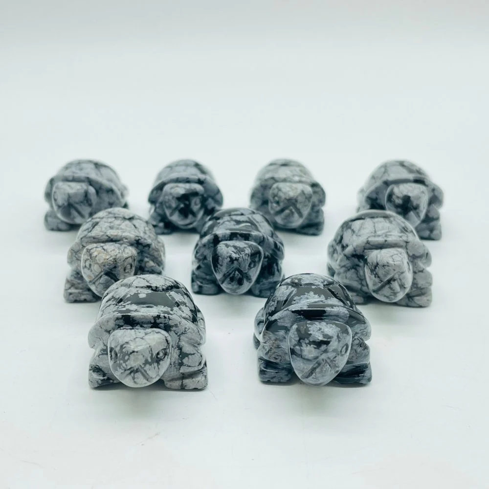 Snowflake Obsidian Turtle Carving Wholesale - Image 3