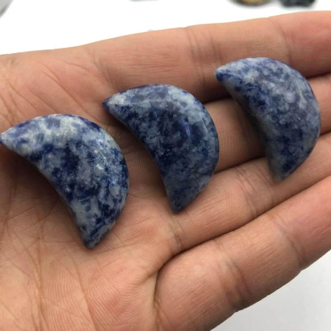 Blue Dot Stone Shaped Stars&Moon Crystal Healing Stone Wholesale - Image 3