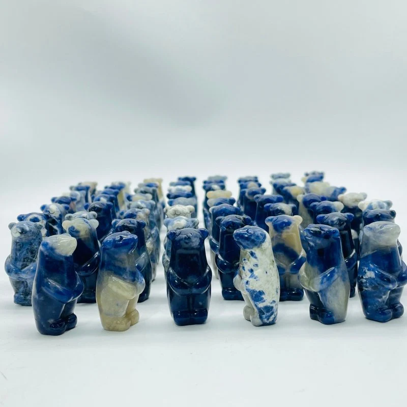 62 Pieces Sodalite Standing Polar Bear Carving - Image 3