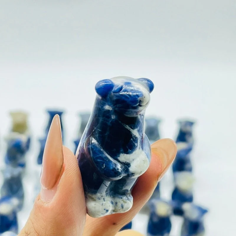 62 Pieces Sodalite Standing Polar Bear Carving - Image 4