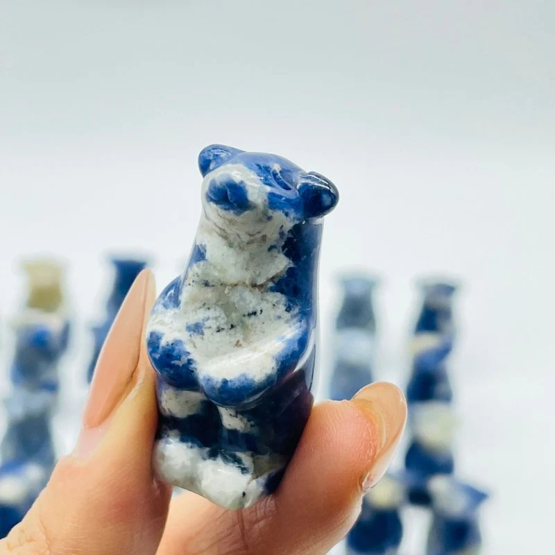 62 Pieces Sodalite Standing Polar Bear Carving - Image 5