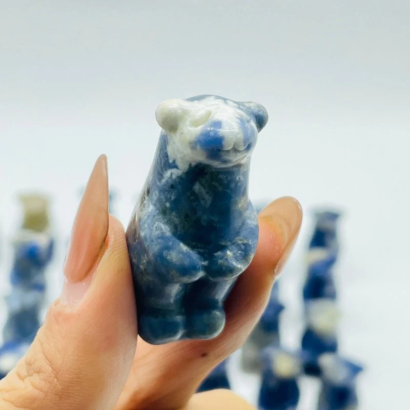 62 Pieces Sodalite Standing Polar Bear Carving - Image 6