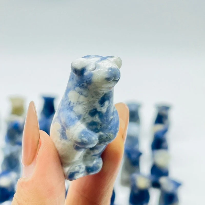 62 Pieces Sodalite Standing Polar Bear Carving - Image 7
