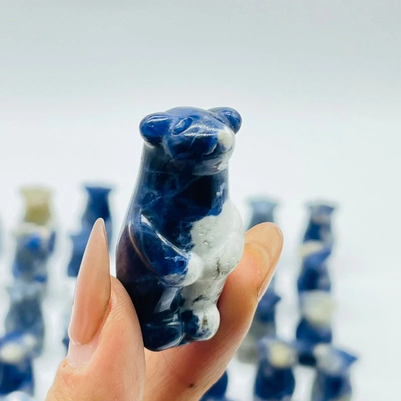 62 Pieces Sodalite Standing Polar Bear Carving - Image 8