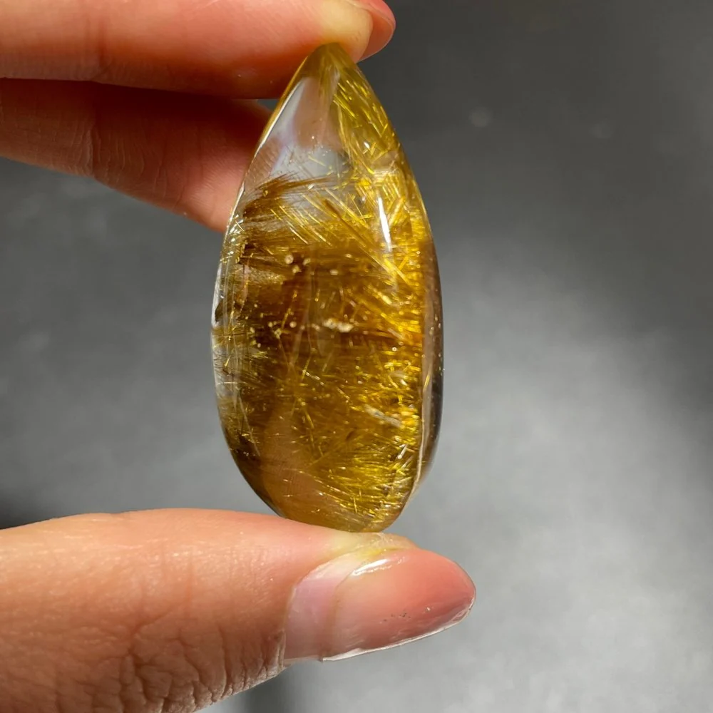Spark Golden Rutile Teardrop Pendant - Image 3