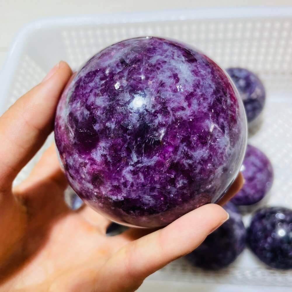 10 Pieces Spark Lepidolite Spheres - Image 4