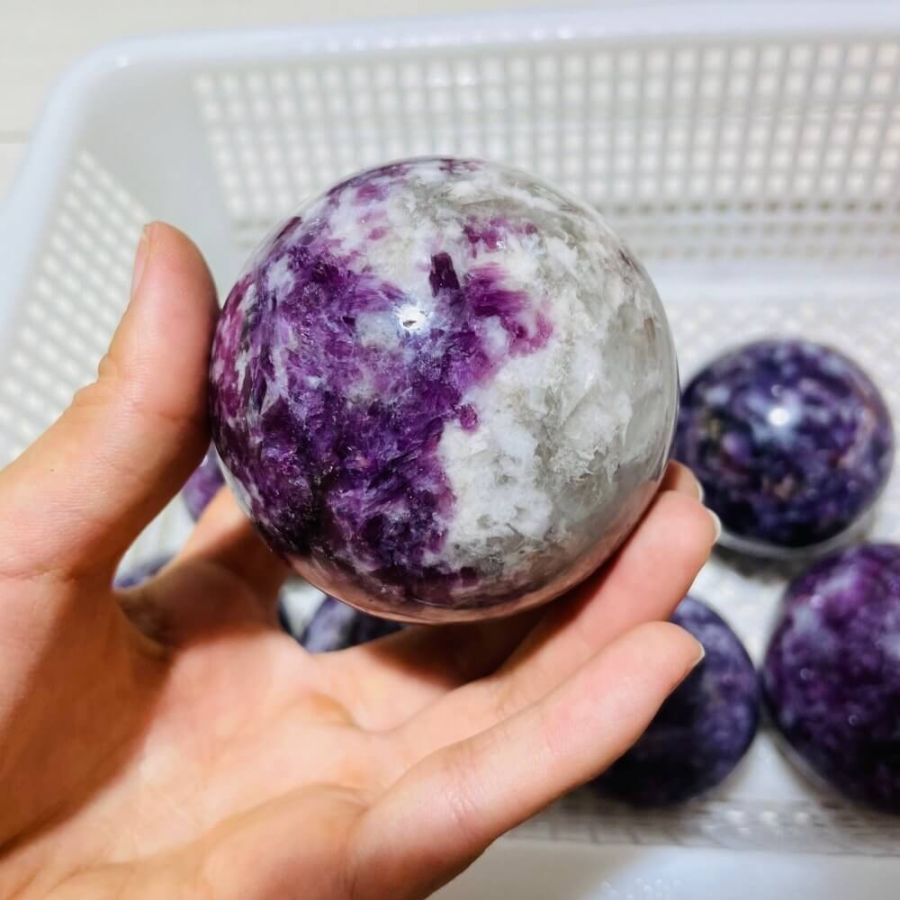 10 Pieces Spark Lepidolite Spheres - Image 6