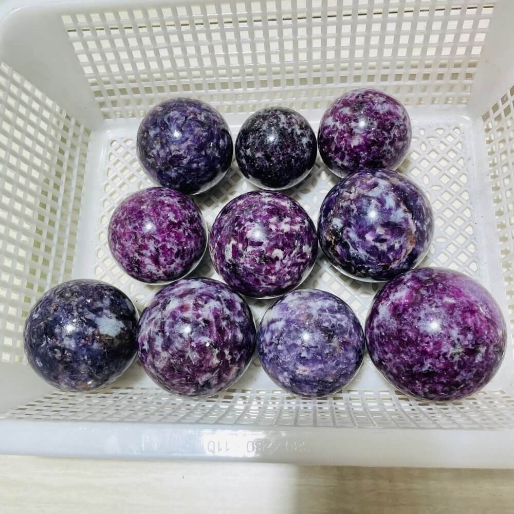 10 Pieces Spark Lepidolite Spheres - Image 7