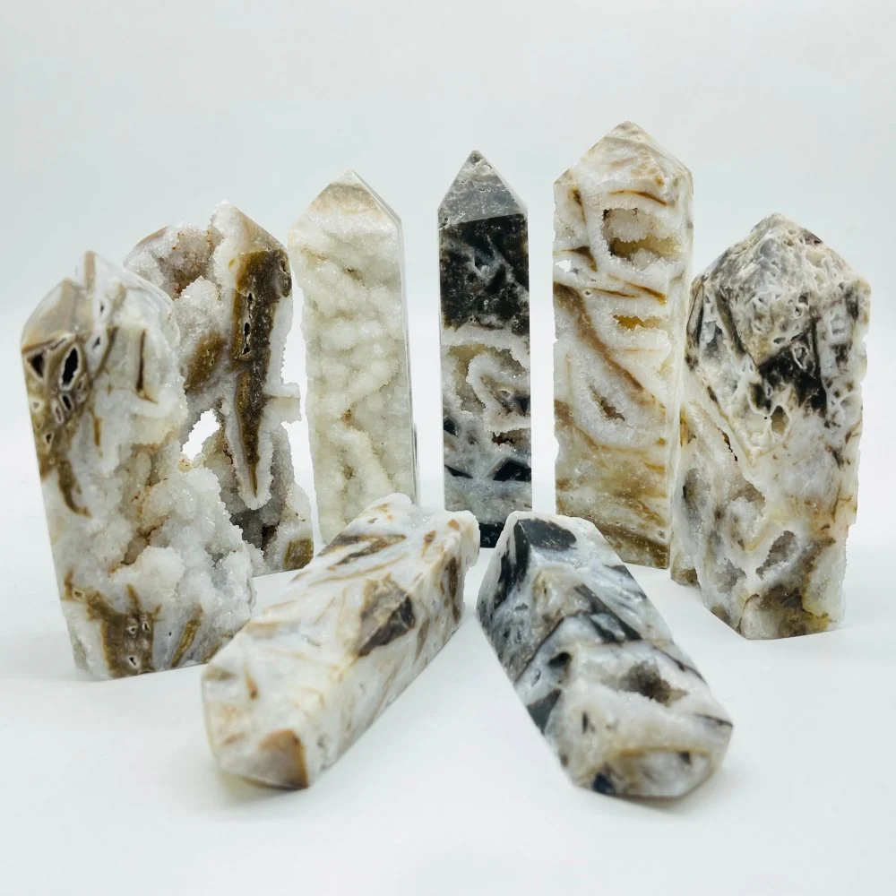 Sphalerite Geode Quartz Four-Sided Tower Point Wholesale - Image 5