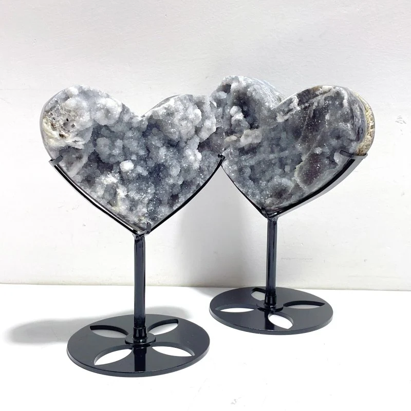 4 Pieces Sphalerite Heart With Stand - Image 6