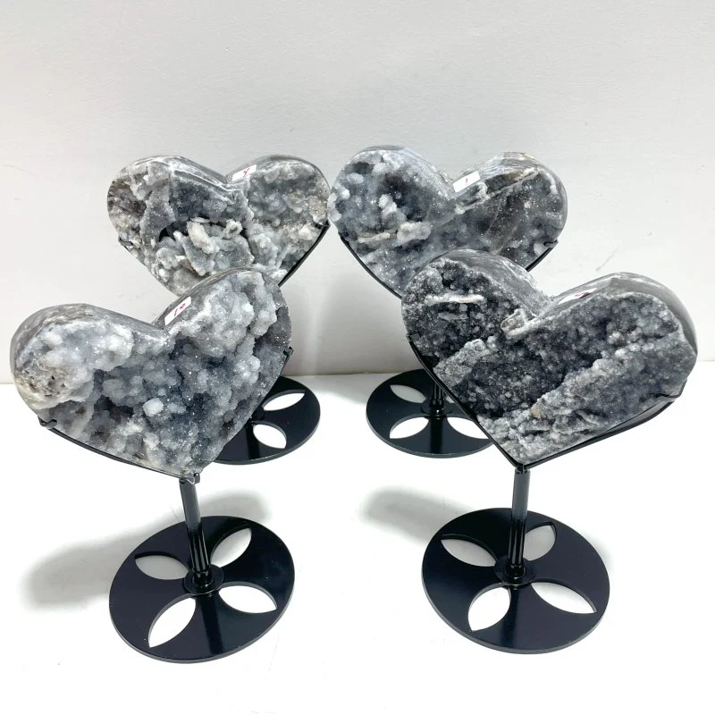 4 Pieces Sphalerite Heart With Stand - Image 7