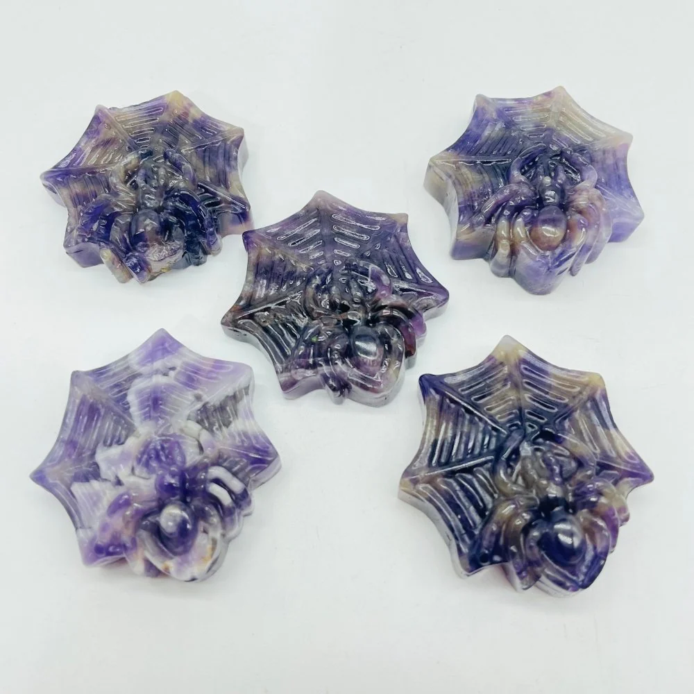 Labradorite Fluorite Spider Carving Wholesale - Image 5