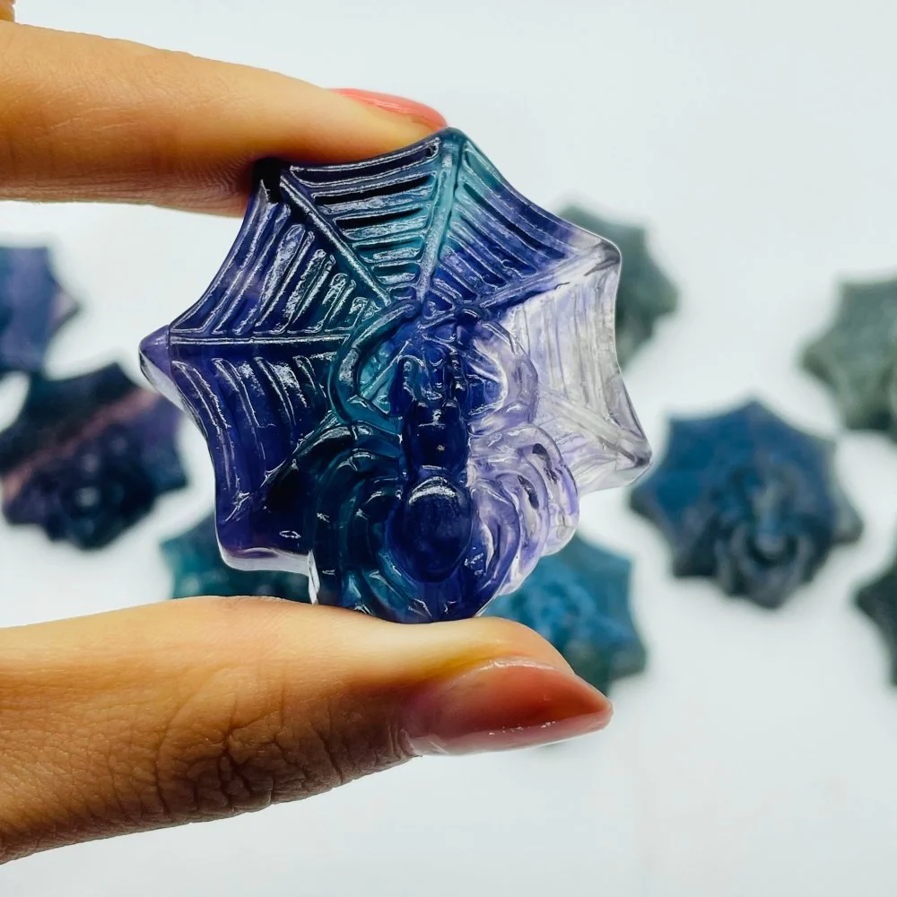 Labradorite Fluorite Spider Carving Wholesale - Image 6