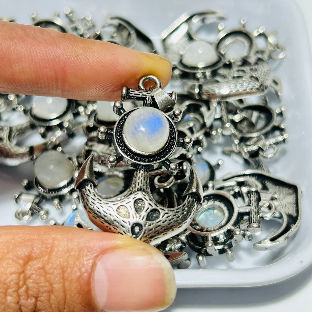 Sri Lanka Moonstone Anchor Shape Pendant Wholesale - Image 3