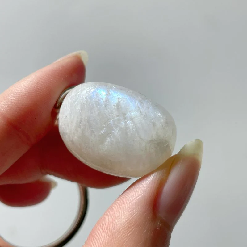 Sri Lanka White Moonstone Tumbled Keychain Wholesale - Image 3