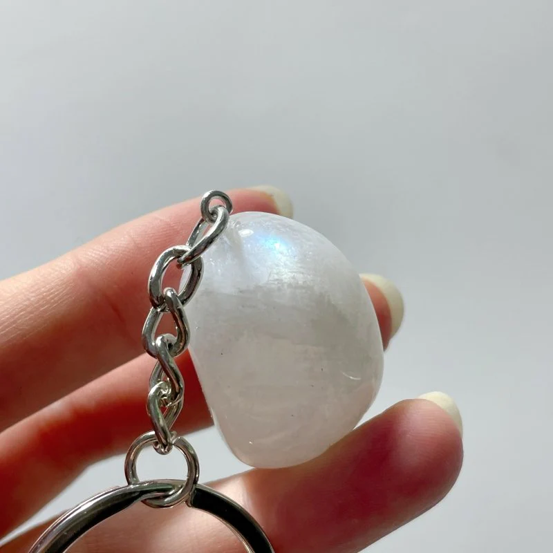 Sri Lanka White Moonstone Tumbled Keychain Wholesale - Image 4