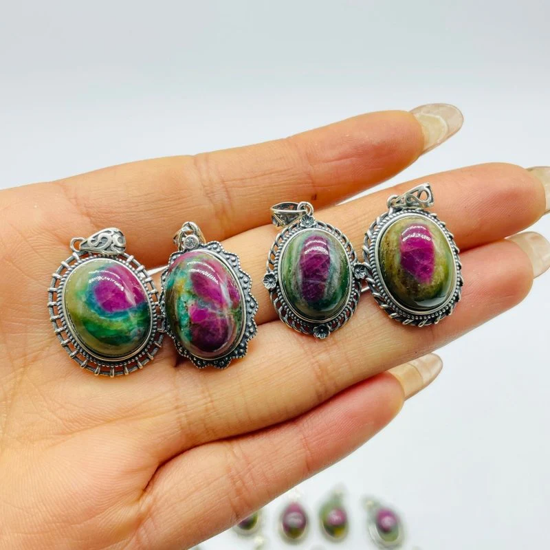 28 Pieces Sterling Silver Different Styles Ruby In Kyanite Pendant - Image 7