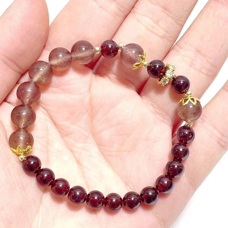Strawberry Quartz Garnet DIY Bracelet Wholesale Original Design