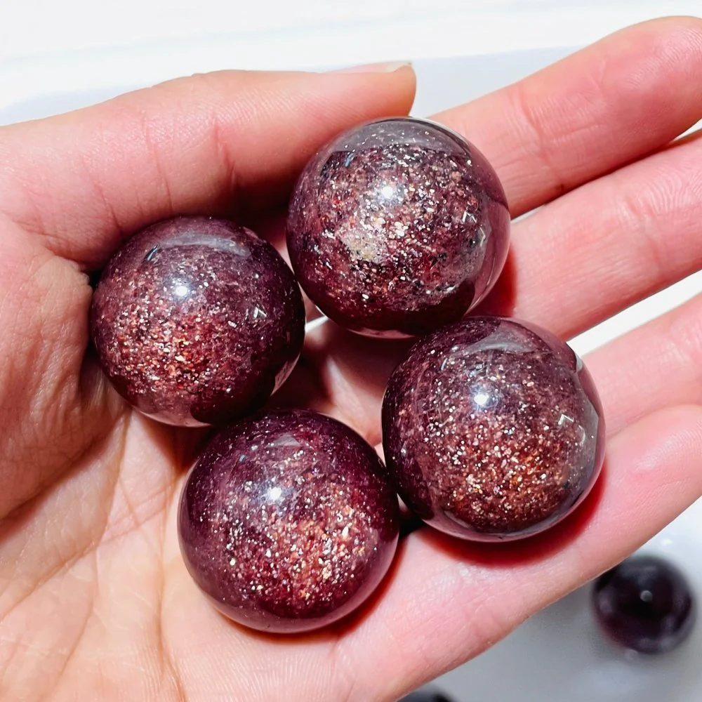 11 Pieces Beautiful Strawberry Quartz High Quality Spheres - Image 5