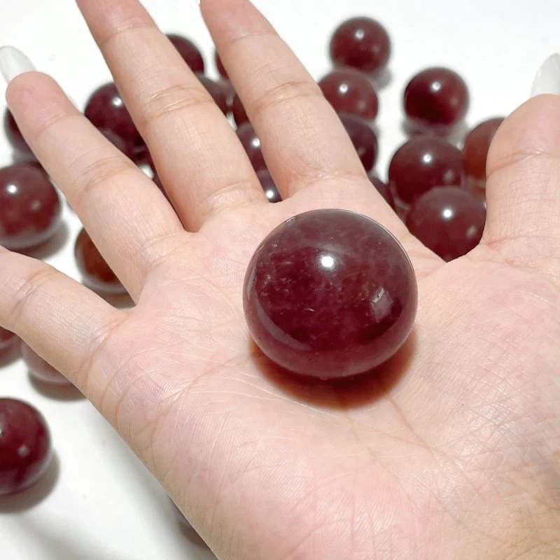 Small Strawberry Quartz Spheres Ball Crystal Wholesale - Image 4