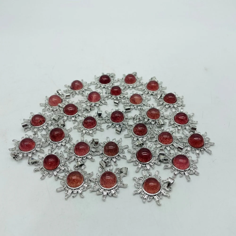 Strawberry Quartz Sun Shape Pendant Crystal Wholesale - Image 4