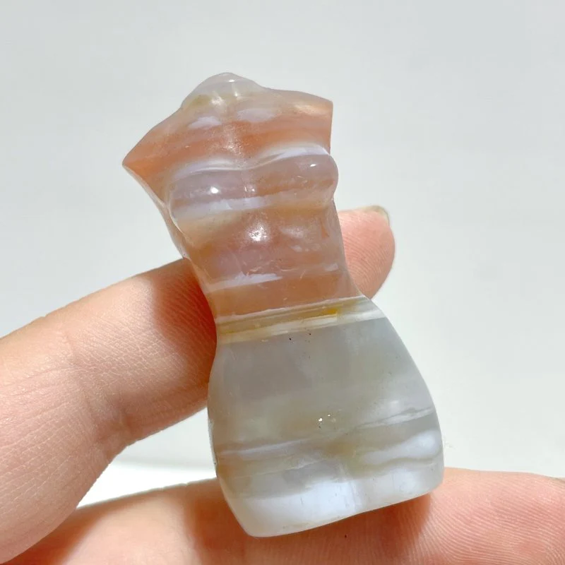 16 Pieces Stripe Agate Goddess Carving - Image 3