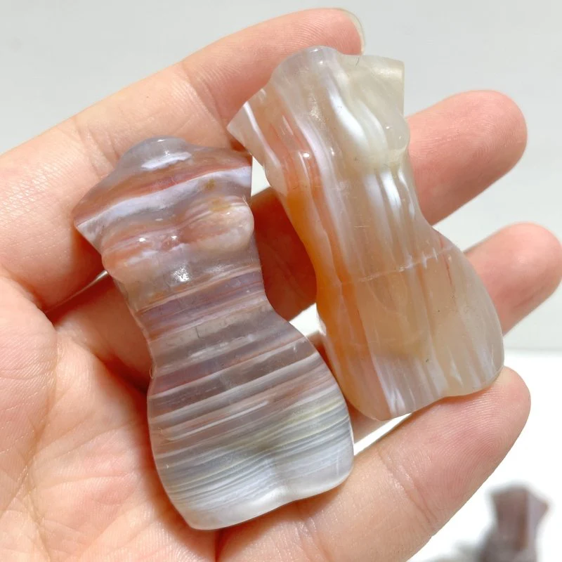 16 Pieces Stripe Agate Goddess Carving - Image 6