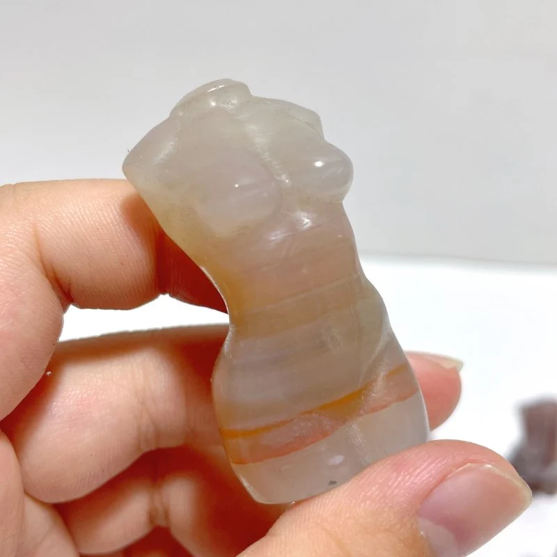 16 Pieces Stripe Agate Goddess Carving - Image 7