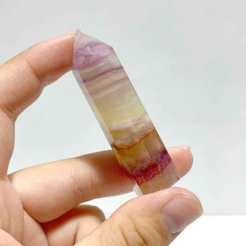 Stripe Colorful Fluorite Mixed Hematite Tower Point Wholesale - Image 3