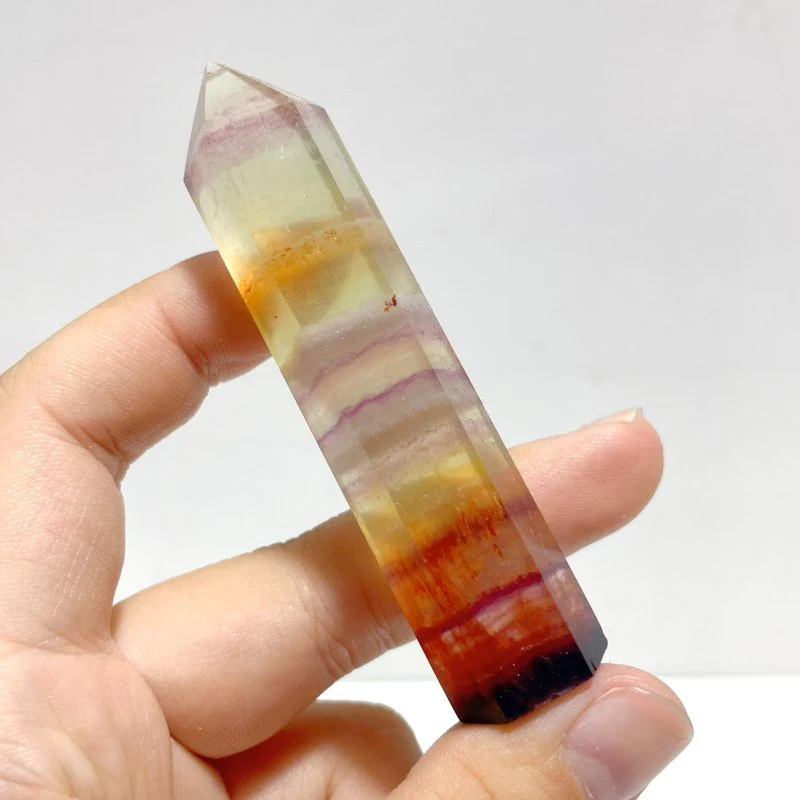 Stripe Colorful Fluorite Mixed Hematite Tower Point Wholesale - Image 5
