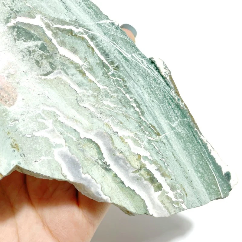 2 Pairs Stripe Moss Agate Slab Angel Wing With Stand - Image 4
