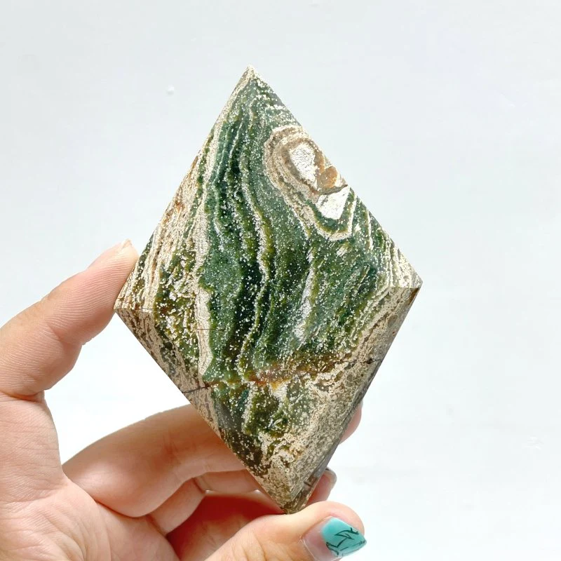 Stripe Ocean Jasper Rhombus Shaped Carving Wholesale - Image 3