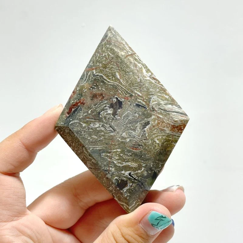 Stripe Ocean Jasper Rhombus Shaped Carving Wholesale - Image 4